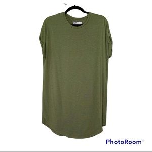 Mens army green cutoff TOPSHOP tshirt